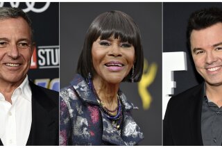 This combination photo shows Walt Disney Co. chief executive Bob Iger, from left, actress Cicely Tyson and actor/producer Seth MacFarlane who will be inducted into the Television Academy’s Hall of Fame. (AP Photo)
