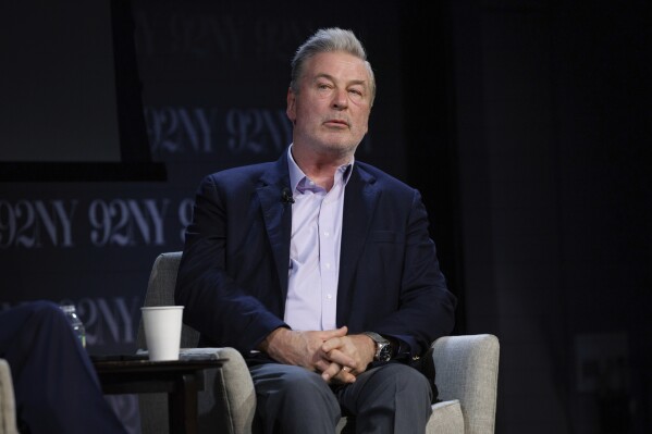 Alec Baldwin in conversation with Michael Wolff (not shown) discussing Wolff's book "All or Nothing: How Trump Recaptured America" at The 92nd Street Y on Friday, March 14, 2025, in New York. (Photo by CJ Rivera/Invision/AP)