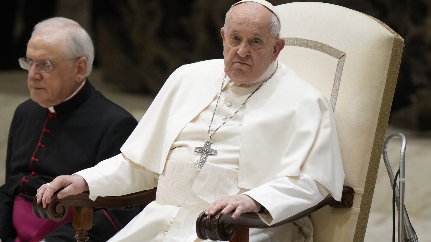Pope asks an aide to read a speech aloud for him, raising further concerns over his health