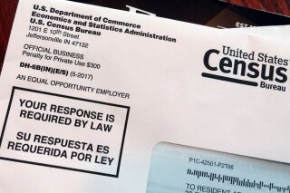 
              FILE - This March 23, 2018, file photo shows an envelope containing a 2018 census letter mailed to a U.S. resident as part of the nation's only test run of the 2020 Census. A trial will begin in federal court on Monday, Jan. 7, 2019, in San Francisco, over the Trump administration’s decision to add a citizenship question to the 2020 U.S. Census. (AP Photo/Michelle R. Smith, File)
            