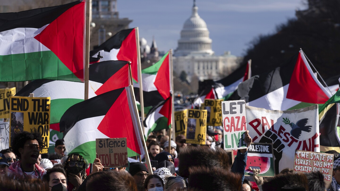 Хиляди се очаква да се съберат на митинг в Националния мол във Вашингтон в подкрепа на палестинските права