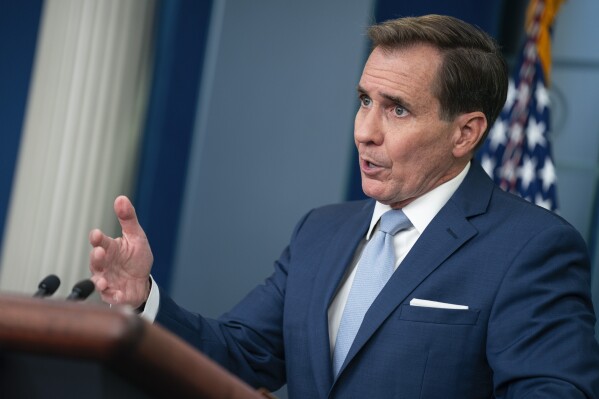 National Security Council spokesman John Kirby speaks during a press briefing at the White House, Wednesday, July 26, 2023, in Washington. (AP Photo/Evan Vucci)