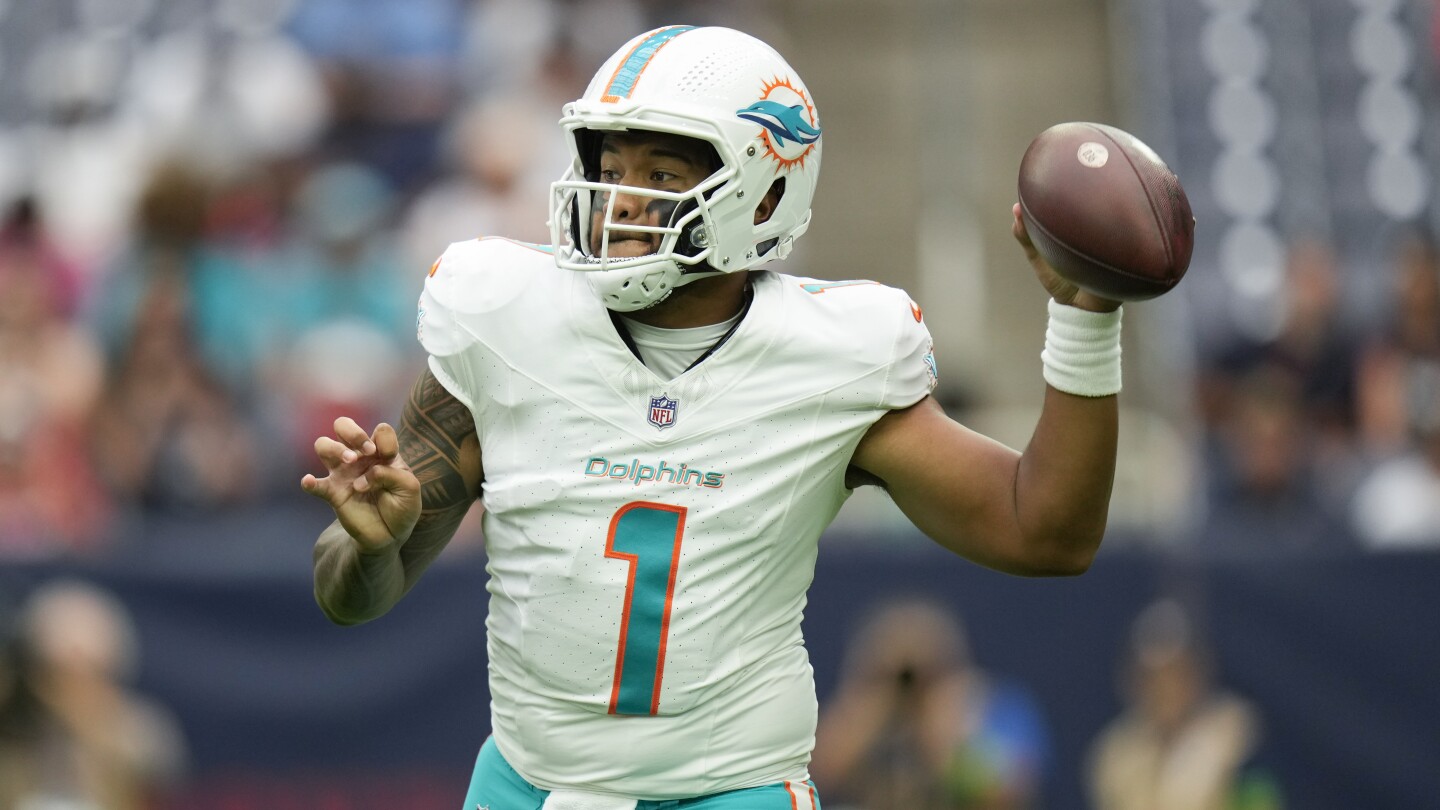 Tagovailoa leads TD drive in preseason debut to help Dolphins over Texans 28-3