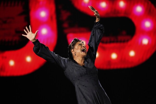 Audra McDonald performs "Rose's Turn" from "Gypsy" during the 78th Tony Awards on Sunday, June 8, 2025, at Radio City Music Hall in New York. (Photo by Charles Sykes/Invision/AP)