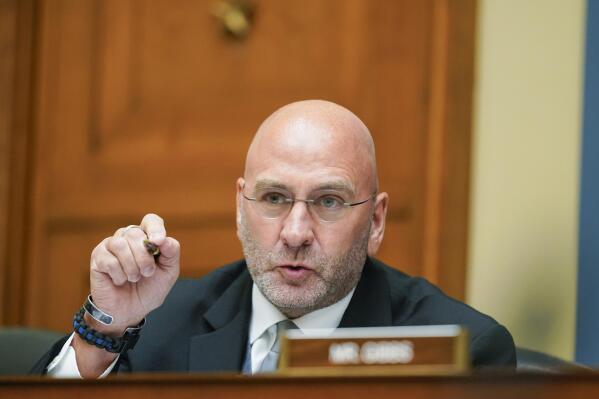 File - U.S. Rep. Clay Higgins, R-La., shown in this June 8, 2022 file photograph taken during a committee hearing on gun violence on Capitol Hill in Washington. Higgins faces several opponents including fellow Republican Holden Hoggatt, in his reelection race for Louisiana's Third Congressional District seat. (AP Photo/Andrew Harnik, File)
