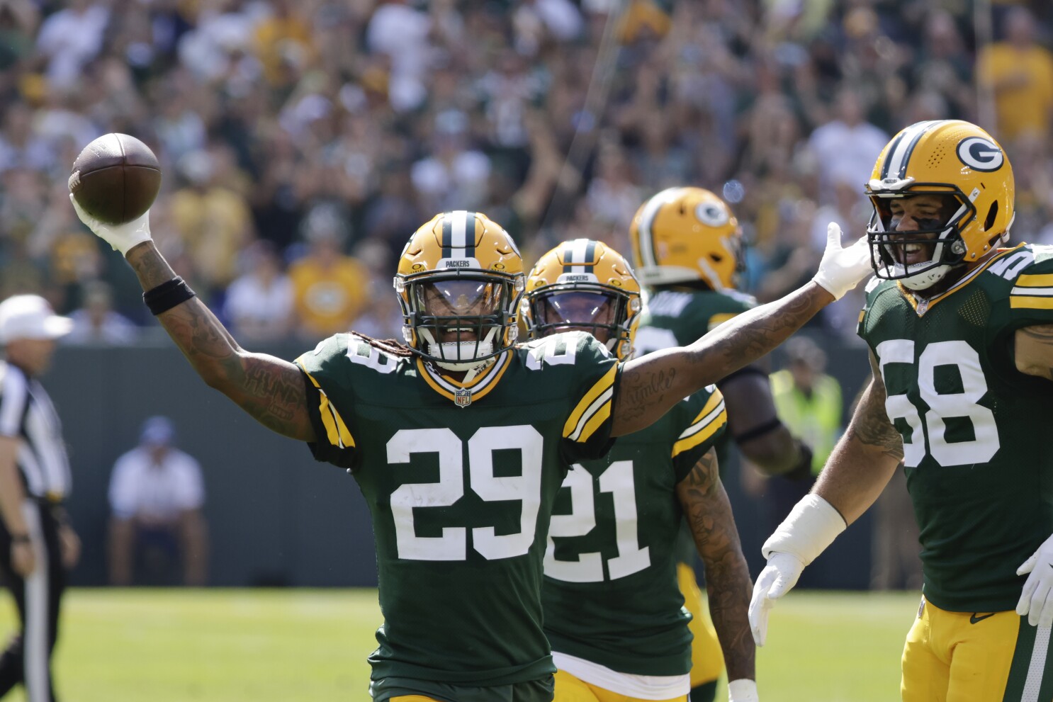 Xavier McKinney justifies Packers' investment by getting 3 INTs in 1st 3  games with Green Bay | AP News