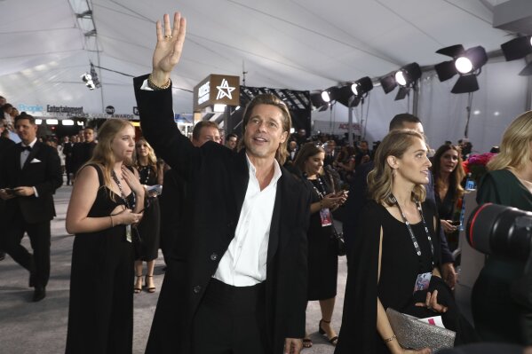 Brad Pitt arrives at the 26th annual Screen Actors Guild Awards at the Shrine Auditorium & Expo Hall on Sunday, Jan. 19, 2020, in Los Angeles. (Photo by Matt Sayles/Invision/AP)