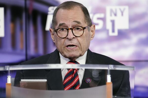 Rep. Jerry Nadler speaks during New York's 12th Congressional District Democratic primary debate hosted by Spectrum News NY1 and WNYC at the CUNY Graduate Center, Tuesday, Aug. 2, 2022, in New York. (AP Photo/Mary Altaffer, Pool)
