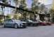 This photo provided by Edmunds shows the BMW i7, Cadillac CT5-V, Ford Mustang Mach-E and Tesla Model Y. Edmunds tested the hands-free driving assist modes of each vehicle to find out which one worked best. (Rex Tokeshi-Torres/Edmunds via AP)