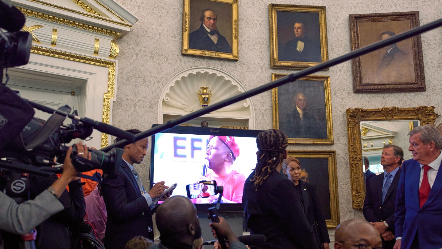 Trump seizes on videos of a fringe South African politician as evidence of threats to white farmers