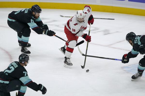Marcus Johansson's late winner gives Kraken 2-1 victory over 'Canes