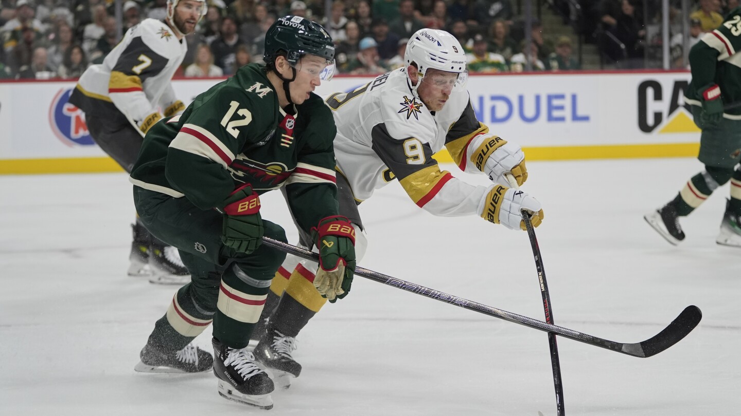Golden Knights defeat Wild 3-2 in OT, series tied 3-3