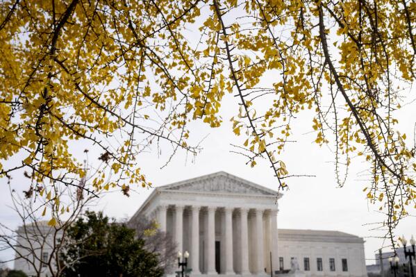 FILE - The Supreme Court is seen in Washington, on Dec. 5, 2022. The Supreme Court is debating the lengths unions can go to when exerting pressure during a strike. (AP Photo/Andrew Harnik, File)