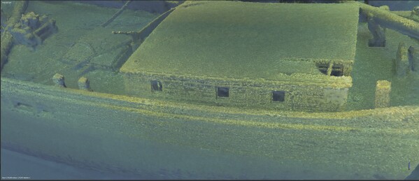 This July 2023 photo provided by State Historical Society of Wisconsin shows the Trinidad's intact deck house. Shipwreck hunters have discovered the intact remains of the schooner that sank in Lake Michigan in 1881 and is so well-preserved it still contains the crew’s long-ago possessions in its final resting spot miles from Wisconsin’s coastline. The 156-year-old Trinidad was found in July 2023 in about 270 feet of water off Algoma, Wisconsin, by maritime historians Brendon Baillod and Robert Jaeck using side-scan sonar. (Zach Whitrock, Tamara Thomsen/State Historical Society of Wisconsin via AP