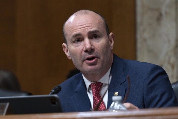 Sen. Mike Lee, R-Utah, Chairman of the Senate Energy and Natural Resources Committee, speaks during the confirmation hearing on Capitol Hill in Washington, Jan. 16, 2025. (AP Photo/Jose Luis Magana, File)