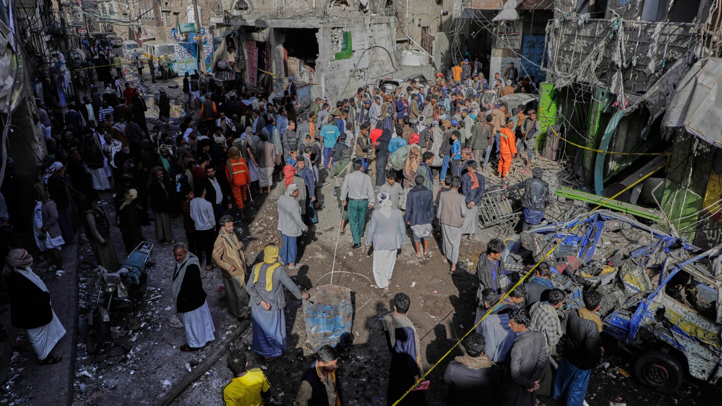 US Airstrikes Kill 12 in Yemen's Capital, Houthi Rebels Say - AP News