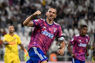 FILE - Juventus' Leonardo Bonucci celebrates after scoring a goal during a Serie A soccer match between Juventus and Salernitana, at Juventus Stadium in Turn, Italy, Sunday, Sept. 11, 2022. Union Berlin has signed Italy captain Leonardo Bonucci to bolster its defense ahead its maiden Champions League campaign. The German club says the 36-year-old Bonucci has joined after arriving on a free transfer from Italian powerhouse Juventus. (Fabio Ferrari/LaPresse via AP, File)