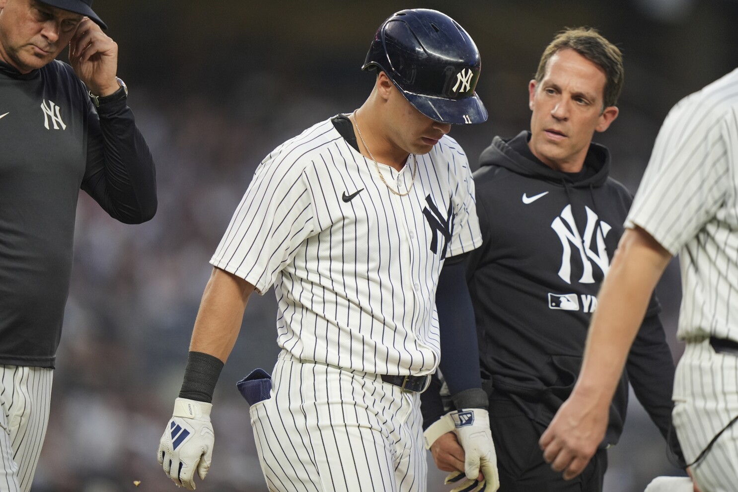Volpe homers and then forced from game when hit by pitch as Yankees beat Red Sox 9-6