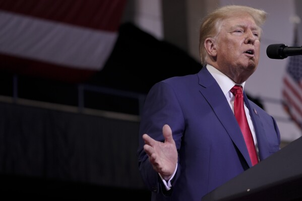 FILE - Former President Donald Trump speaks at a rally in Wilkes-Barre, Pa., Sept. 3, 2022. Shareholders of a business looking to merge with the social media company that houses Trump’s Truth Social have voted to extend a deadline to give more time to complete the deal. Digital World Acquisition Corp. said Wednesday, Sept. 6, 2023 that its stockholders voted to give up to a one-year extension to finish the deal. (AP Photo/Mary Altaffer, File)