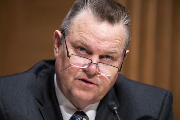 FILE - Sen. Jon Tester, D-Mont., speaks before during a Senate Banking, Housing, and Urban Affairs Committee hearing, May 10, 2022, on Capitol Hill in Washington. Republican state lawmakers in Montana are advancing legislation that would alter next year's U.S. Senate primary in an apparent bid to thwart the re-election of Sen. Jon Tester, one of several Democrats on the ballot in GOP-leaning states. (Tom Williams/Pool via AP, File)