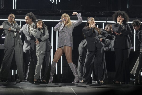 Taylor Swift performs as part of the "Eras Tour" at the Tokyo Dome, Wednesday, Feb. 7, 2024, in Tokyo. (APPhoto/Toru Hanai)