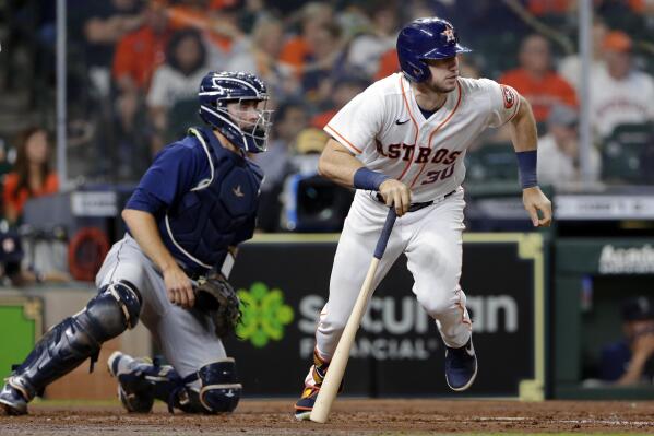 Astros' Javier pitches in coffee-stained uniform after pregame