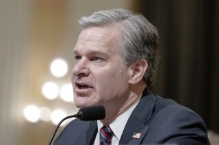FBI Director Christopher Wray testifies during a House Select Committee focusing on China on Capitol Hill, Wednesday, Jan. 31, 2024, in Washington. (AP Photo/Mariam Zuhaib)