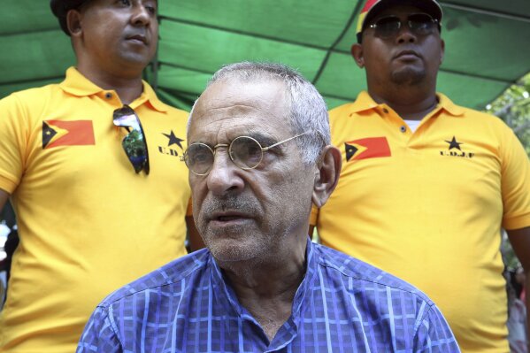 
              FILE - In this Saturday, April 14, 2018, file photo, Nobel peace prize laureate, and former East Timorese President Jose Ramos-Horta talks to journalists in Dili, East Timor. Horta has urged the Indonesian government to hold talks with the Papuan independence movement to help end a decades-long insurgency in the country's easternmost region. (AP Photo/Kandhi Barnez, File)
            