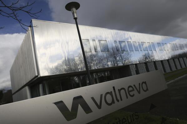 FILE - In this Feb. 3 2021 file photo, the French vaccine startup Valneva headquarters is pictured in Saint-Herblain, western France. A French pharmaceutical startup announced Monday, Sept. 13, 2021 that the British government has abruptly terminated an agreement for it to supply tens of millions of COVID-19 vaccines. Britain alleged that Valneva was in breach of its obligations under the supply agreement, which the company "strenuously" denied. There was no immediate comment from the British side.(AP Photo/David Vincent, File)