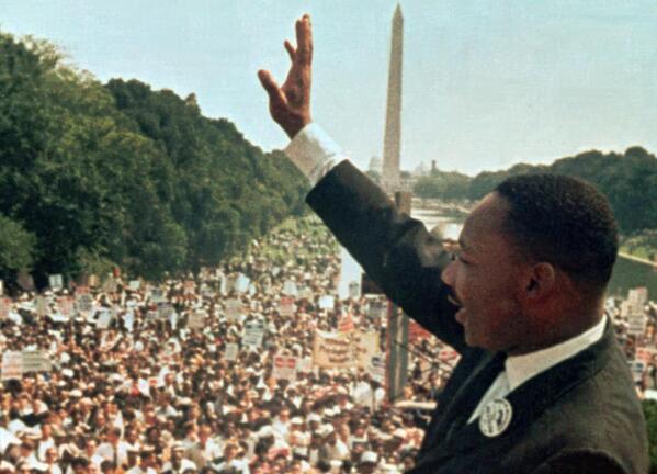 FILE - Martin Luther King Jr. acknowledges the crowd at the Lincoln Memorial for his "I Have a Dream" speech during the March on Washington on Aug. 28, 1963. As the country awaits a Supreme Court decision on whether one of those laws, the Voting Rights Act, will be reinforced or further eroded, a small, vanishing group who lived at the epicenter of the struggle for voting rights six decades ago is reflecting on the times and their struggles, and why it was worth it. (AP Photo/File)