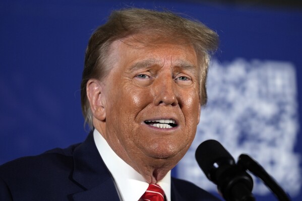 Republican presidential candidate former President Donald Trump speaks during a campaign event in Laconia, N.H., Monday, Jan. 22, 2024. (AP Photo/Matt Rourke)