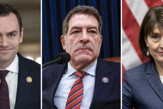 This combination photo of the Republican chairs of three House committees who announced they will not seek reelection shows Rep. Mike Gallagher, R-Wis., on Feb. 6, 2024, from left, House Homeland Security Committee Chairman Mark Green, R-Tenn., on Feb. 14, and House Energy and Commerce Committee Chair Cathy McMorris Rodgers, R-Wash., on March 28, 2023. The announcements are raising questions about whether the chaos that has reigned this Congress is driving out some of the GOP's top talent. (AP Photo)