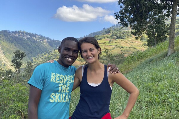 In this undated photo provided by El Roi Haiti, Alix Dorsainvil, right, poses with her husband, Sandro Dorsainvil. Alix Dorsainvil, a nurse for El Roi Haiti, and her daughter were kidnapped on Thursday, July 27, the organization said. (Courtesy of El Roi Haiti via AP)