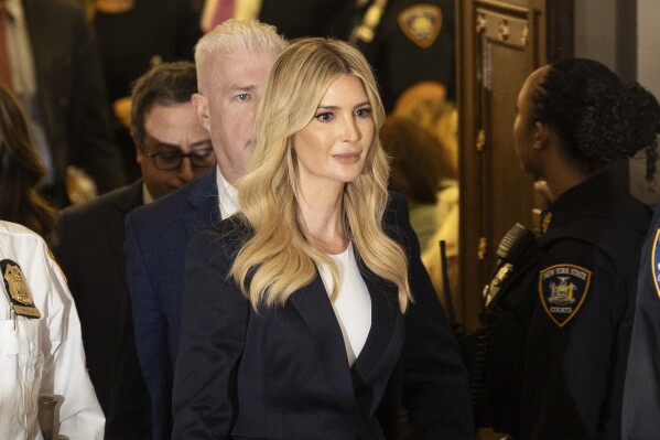 Ivanka Trump exits courtroom during a civil fraud trial against former President Donald Trump at New York Supreme Court, Wednesday, Nov. 8, 2023, in New York. (AP Photo/Yuki Iwamura)