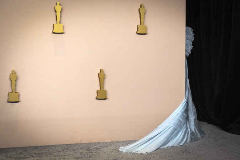 Da'Vine Joy Randolph exits the press room at the Oscars on Sunday, March 10, 2024, at the Dolby Theatre in Los Angeles. (Photo by Jordan Strauss/Invision/AP)