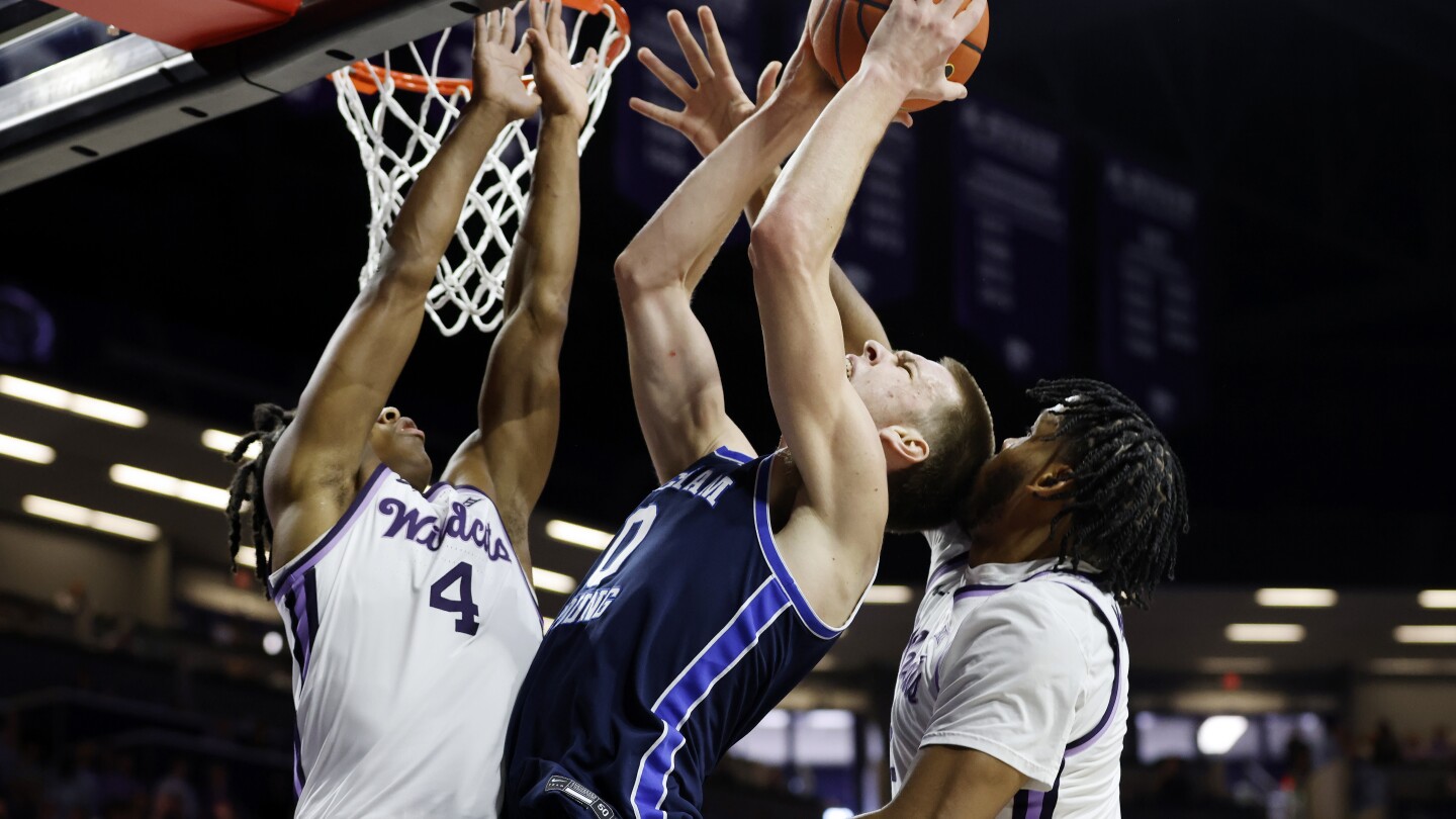 Arthur Kaluma scores a career-high 28 points, lifting Kansas State past No. 25 BYU 84-74