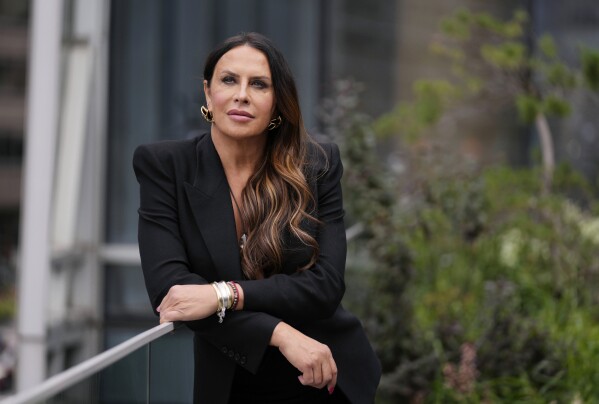 Karla Sofía Gascón, a cast member in the film "Emilia Perez," poses for a portrait at the Shangri-La Hotel during the Toronto International Film Festival, Sunday, Sept. 8, 2024, in Toronto. (AP Photo/Chris Pizzello)