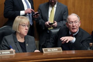 
              FILE - In this Jan. 31, 2017 file photo, Senate Health, Education, Labor, and Pensions Committee Chairman Sen. Lamar Alexander, R-Tenn., accompanied by the committee's ranking member Sen. Patty Murray, D-Wash. speaks on Capitol Hill in Washington.  Millions of people who buy individual health insurance policies and get no government help for premiums are facing another year of double-digit premium increases and frustration is boiling over.  (AP Photo/Alex Brandon, File)
            