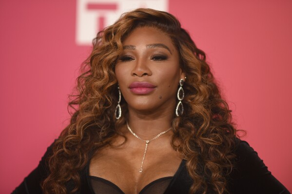 FILE - Serena Williams arrives at the 54th NAACP Image Awards on Feb. 25, 2023, at the Civic Auditorium in Pasadena, Calif. Williams has given birth to a baby girl, she posted Tuesday, Aug. 22, 2023, on Instagram, almost exactly a year after her last match as a tennis star. (Photo by Richard Shotwell/Invision/AP, File)