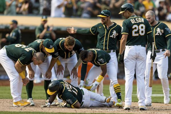 Elvis Andrus Breaks Leg Scoring A's Winning Run Saturday - CBS San Francisco