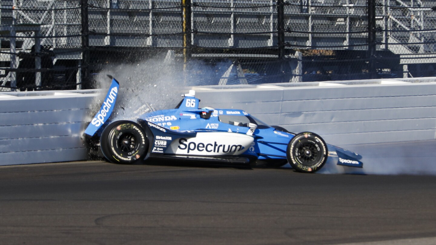 Colton Herta crashes heavily in Indy 500 qualifying, hours after Marcus Armstrong's practice wreck - AP News