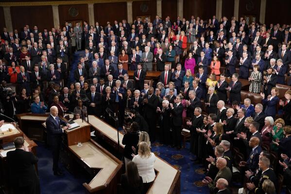 President Joe Biden delivers his State of the Union speech to a joint session of Congress, at the Capitol in Washington, Tuesday, Feb. 7, 2023. (AP Photo/J. Scott Applewhite)