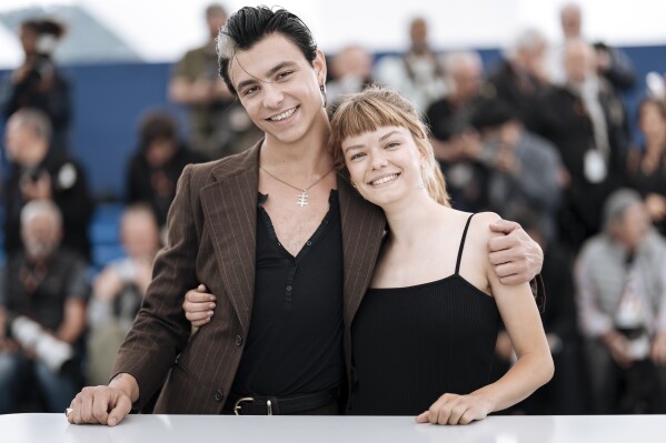 Mitch, left and Llucia Garcia pose for photographers in the photo 