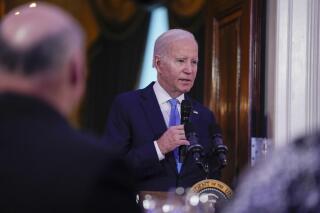 President Joe Biden speaks before a dinner for Combatant Commanders in the Cross Hall of the White House in Washington, Wednesday, May 3, 2023. (AP Photo/Susan Walsh)