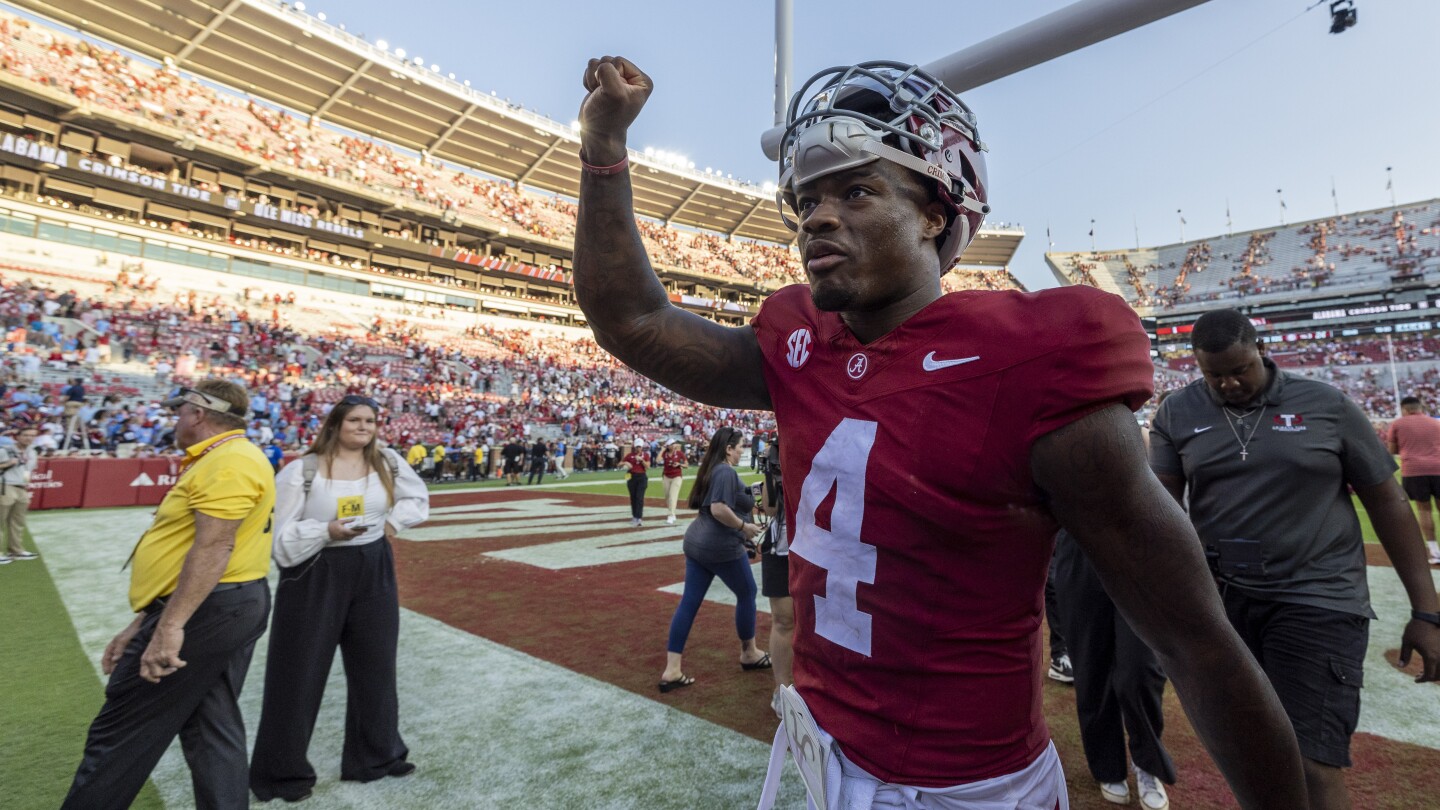 AP Top 25: No. 13 Alabama is out of the top 10 for the first time