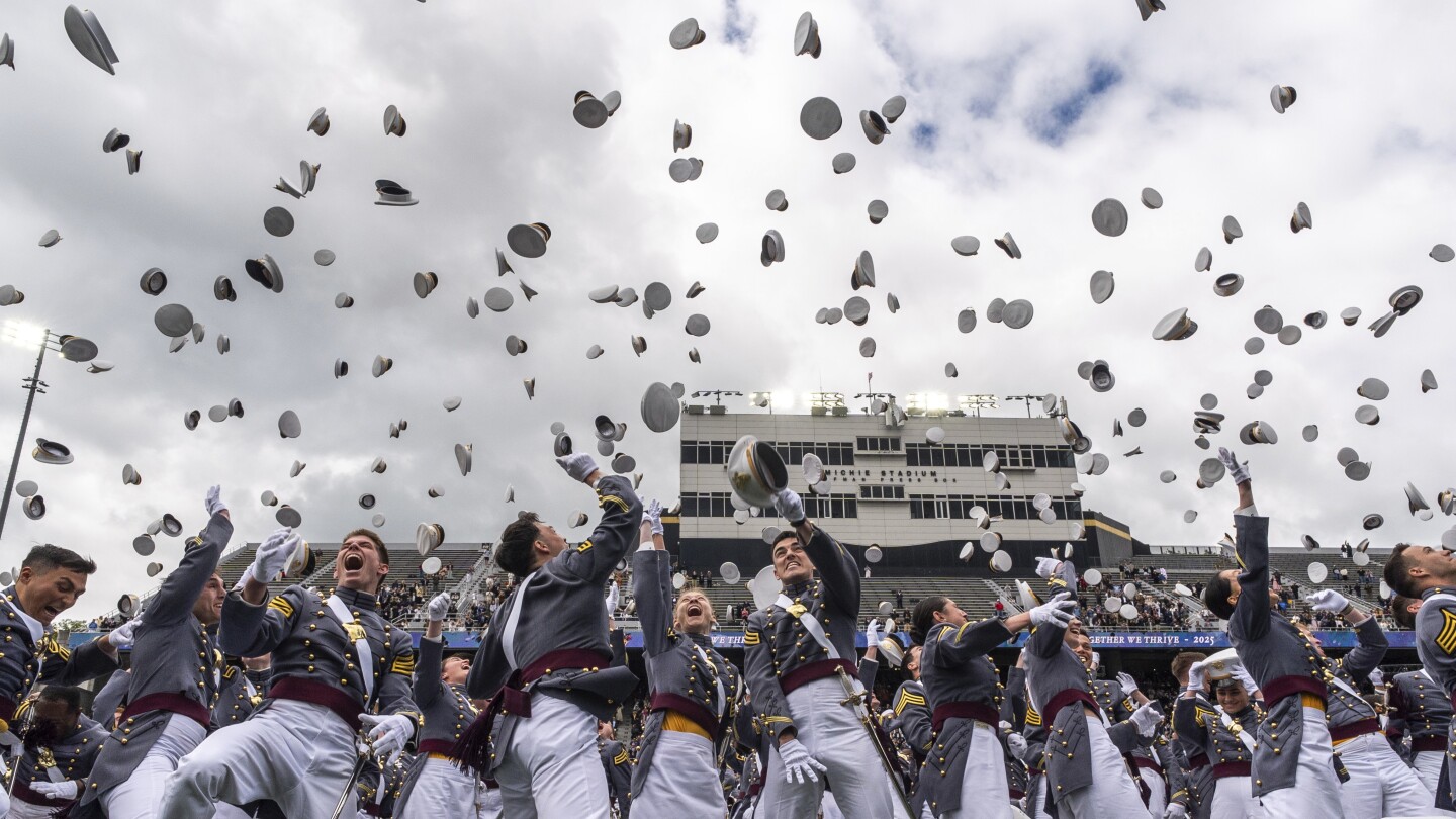 Trump hails West Point cadets for their accomplishments and takes credit for US military might