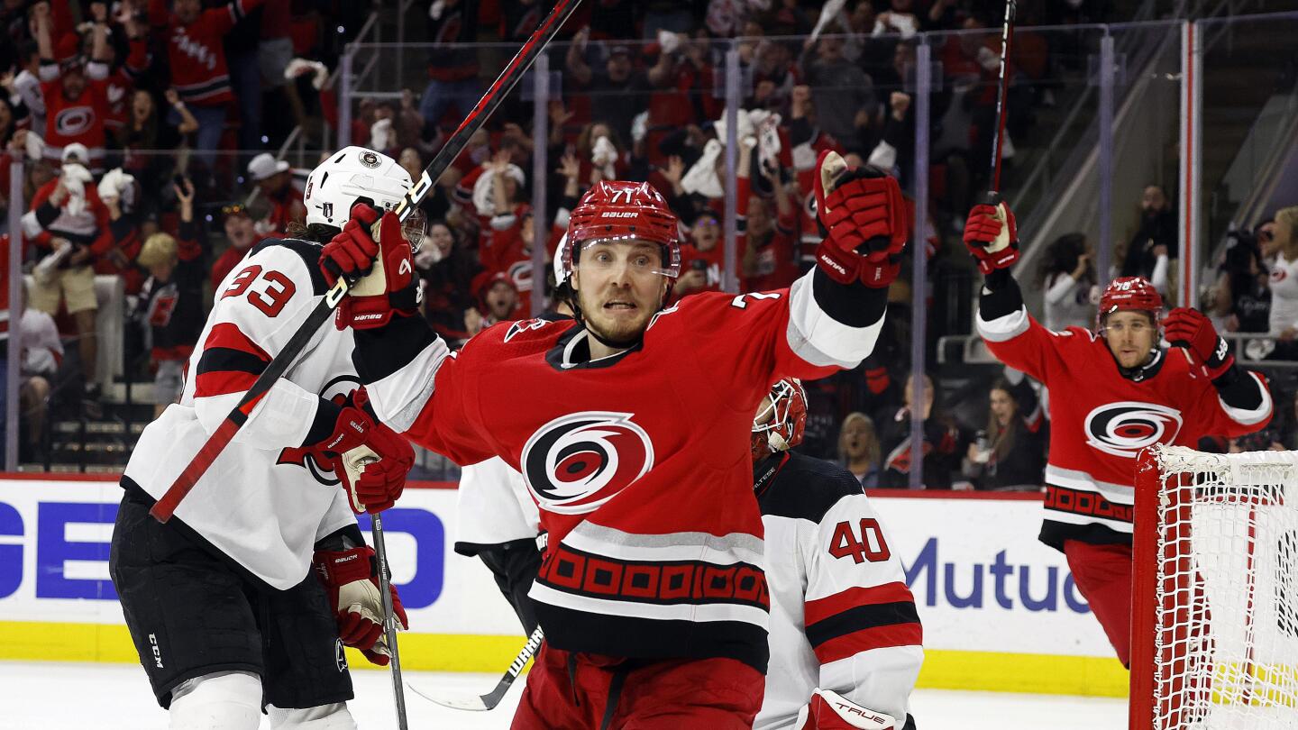 Highlights: Hurricanes 6-1 Devils in NHL Playoffs 2023