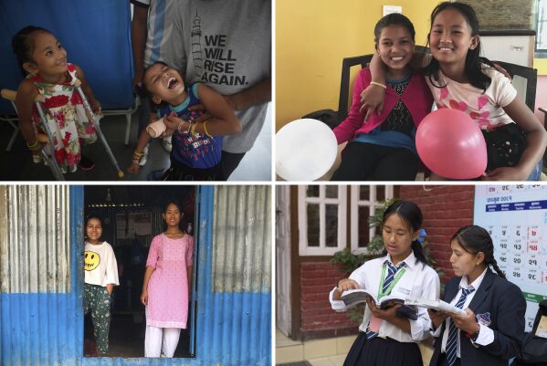 In the combination of images taken between 2015 and 2025, Khendo Tamang, Taller Girl and Nirmala Pariyar have been photographed in various locations in Nepal. (AP Photo/Niranjan Shrestha)