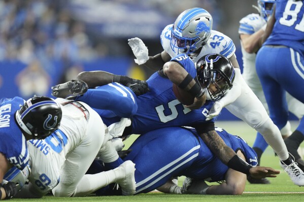Richardson's rocky start proves costly in 2nd straight home loss as Colts  fall to Lions 24-6 | AP News