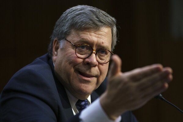 
              In this Jan. 15, 2019 photo, Attorney General nominee William Barr testifies during a Senate Judiciary Committee hearing on Capitol Hill in Washington. The Senate on Thursday confirmed Barr as attorney general, placing the veteran government official and lawyer atop the Justice Department as special counsel Robert Mueller investigates Russian interference in the 2016 election.(AP Photo/Andrew Harnik)
            